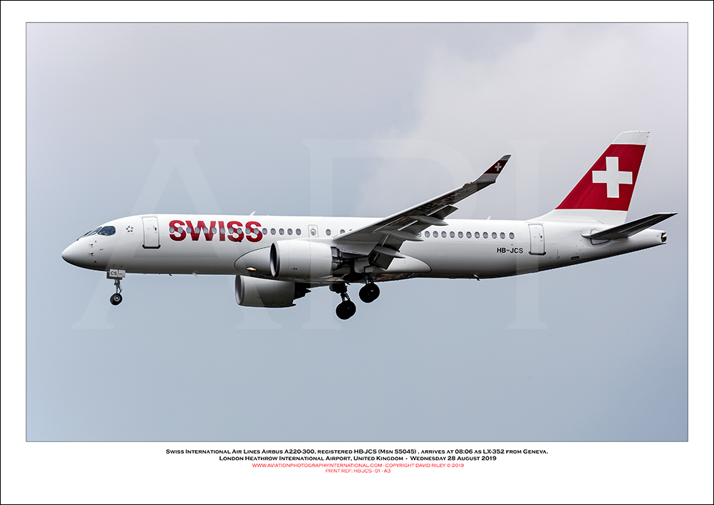 HB-JCS - Swiss International Air Lines Airbus A220-300  (Msn 55045) - 01