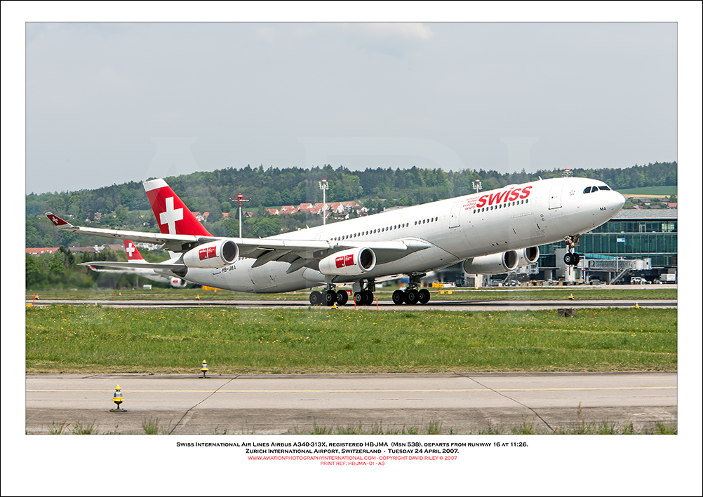HB-JMA - Swiss International Air Lines Airbus A340-313 X (Msn 538) - 01