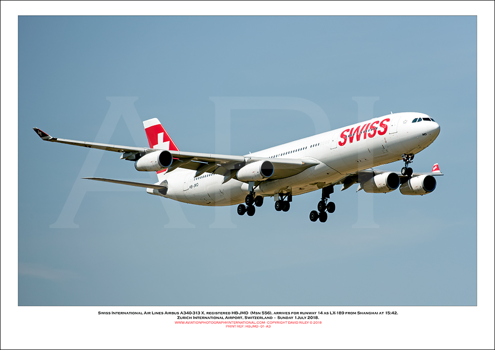 HB-JMD - Swiss International Air Lines Airbus A340-313 X (Msn 556) - 01