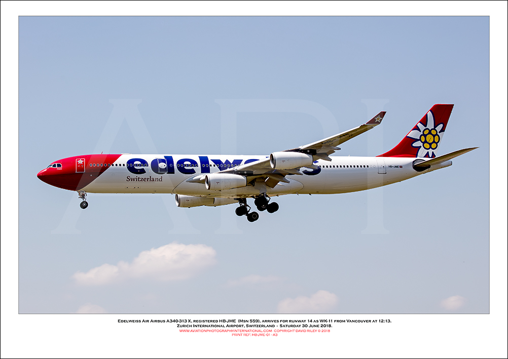 HB-JME- Edelweiss Air Airbus A340-313 X  (Msn 559) - 01
