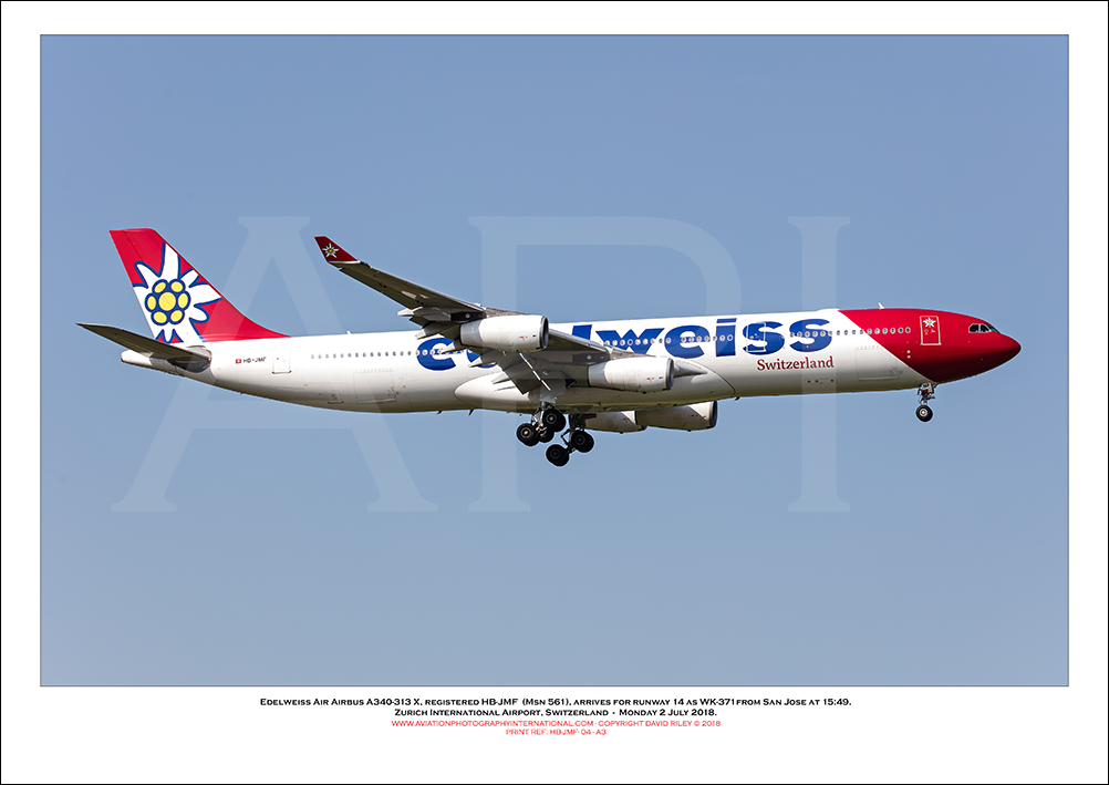 HB-JMF- Edelweiss Air Airbus A340-313 X  (Msn 561) - 04