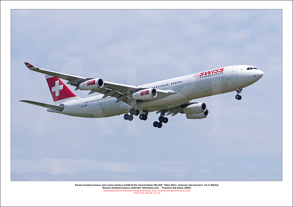 HB-JMF - Swiss International Air Lines Airbus A340-313X (Msn 561) - 07