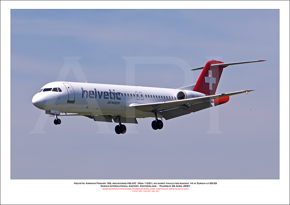 HB-JVC - Helvetic Airways Fokker 100  (Msn 11501) - 06