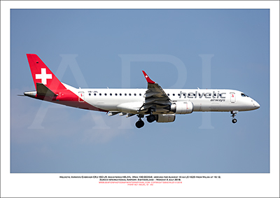 HB-JVL - Helvetic Airways Embraer ERJ-190 LR  (Msn 190-00354), - 01