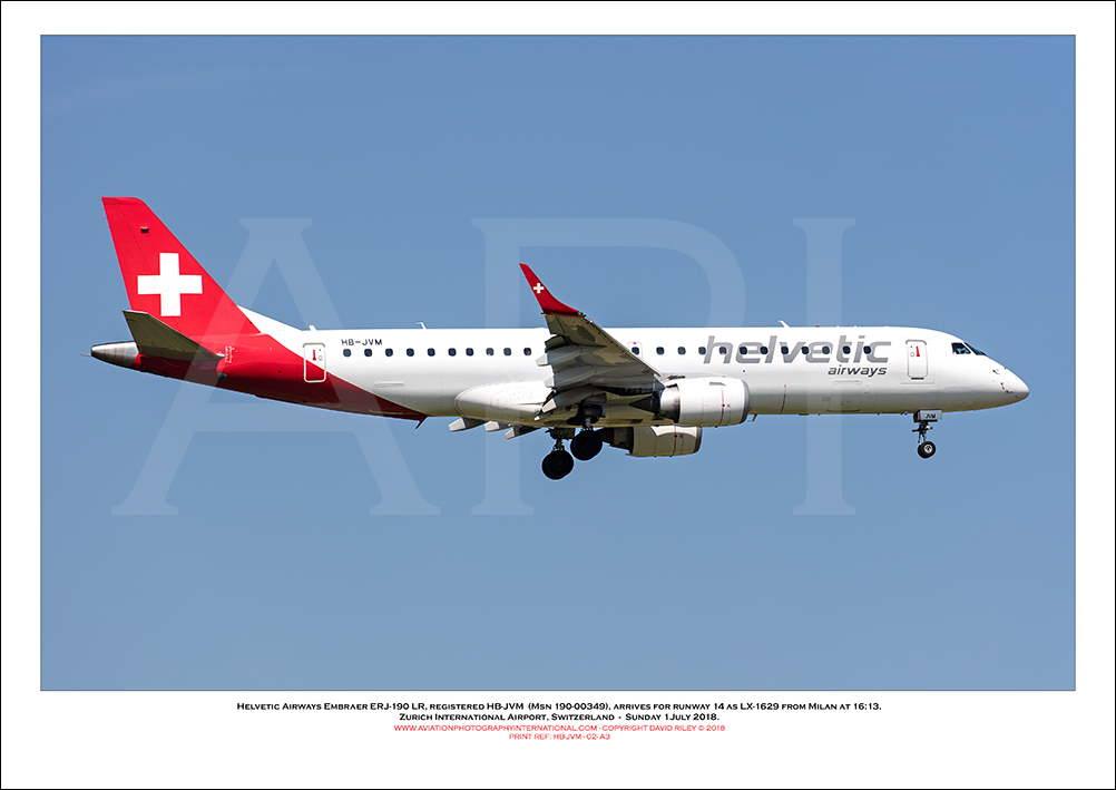 HB-JVM - Helvetic Airways Embraer ERJ-190 LR  (Msn 190-00349) - 02