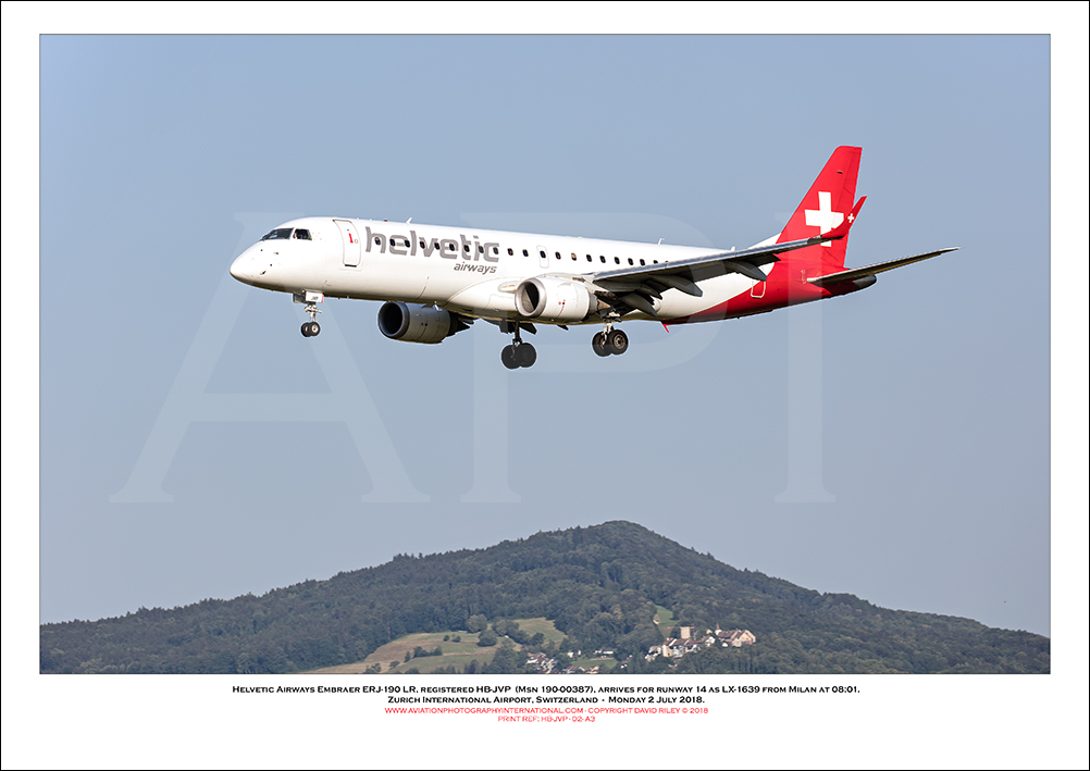 HB-JVP - Helvetic Airways Embraer ERJ-190 LR  (Msn 190-00387) - 02