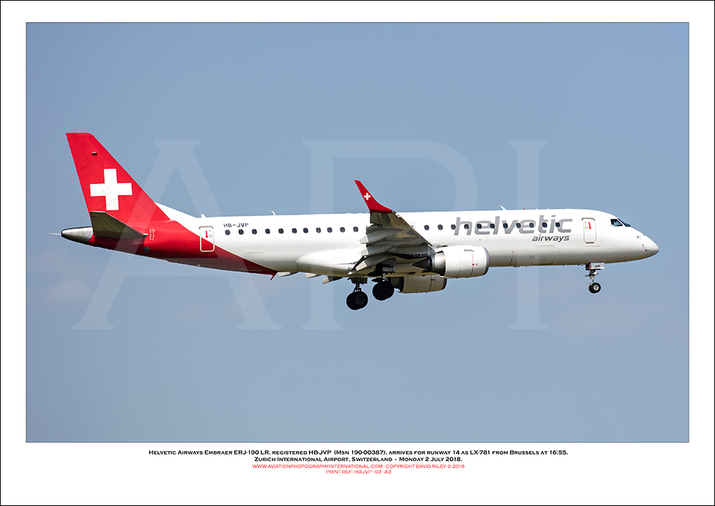 HB-JVP - Helvetic Airways Embraer ERJ-190 LR  (Msn 190-00387) - 03