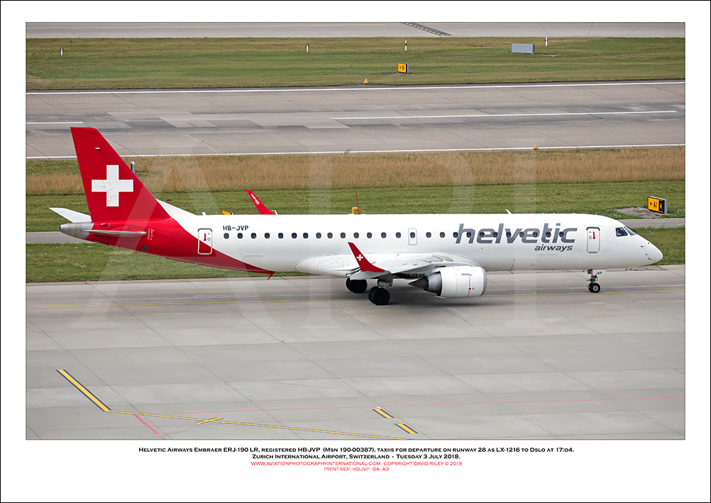 HB-JVP - Helvetic Airways Embraer ERJ-190 LR  (Msn 190-00387) - 04