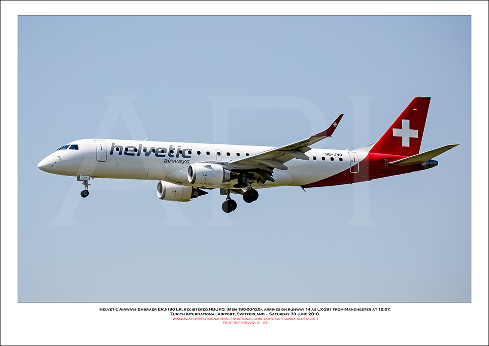 HB-JVQ - Helvetic Airways Embraer ERJ-190 LR  (Msn 190-00420) - 01