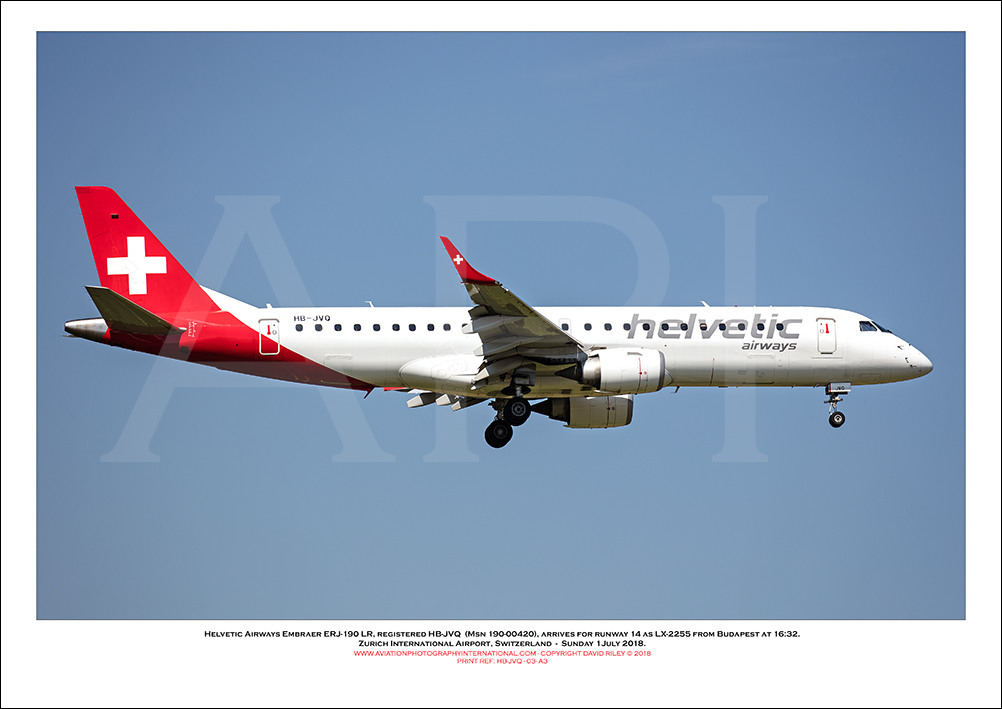 HB-JVQ - Helvetic Airways Embraer ERJ-190 LR  (Msn 190-00420) - 03