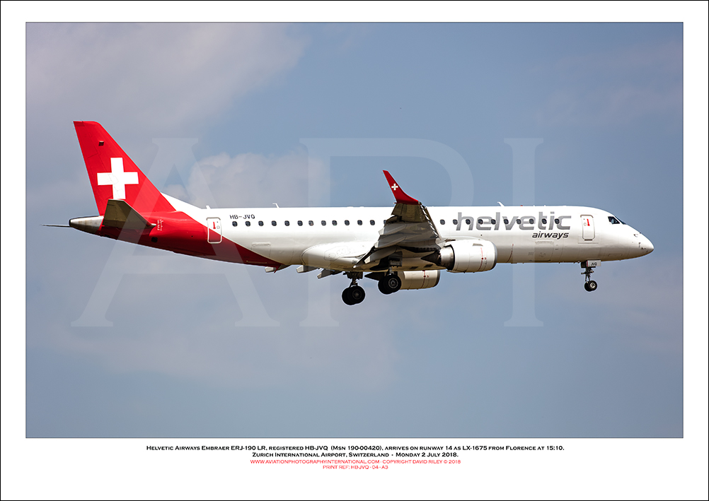 HB-JVQ - Helvetic Airways Embraer ERJ-190 LR  (Msn 190-00420) - 05