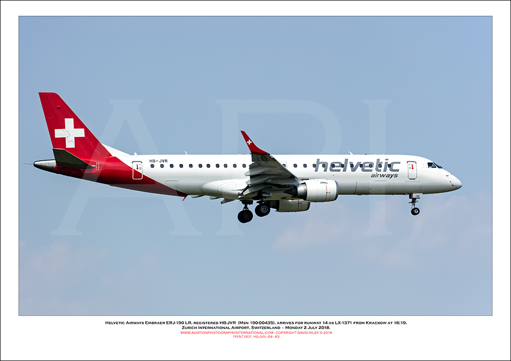 HB-JVR - Helvetic Airways Embraer ERJ-190 LR  (Msn 190-00435) - 04