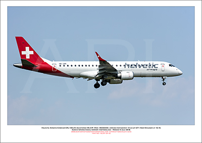 HB-JVR - Helvetic Airways Embraer ERJ-190 LR  (Msn 190-00435) - 04