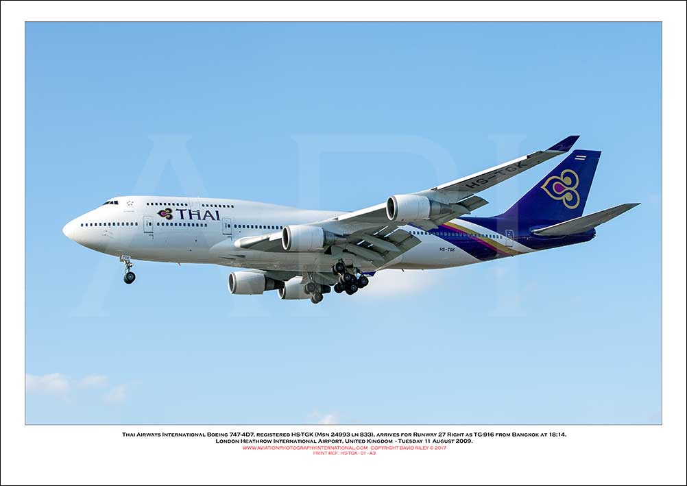 HS-TGK - Thai Airways International Boeing 747-4D7  (Msn 24993 ln 833) - 01