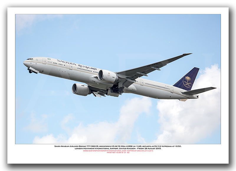 HZ-AK19 - Saudi Arabian Airlines Boeing 777-368 ER (Msn 41056 Ln 1142) - 01