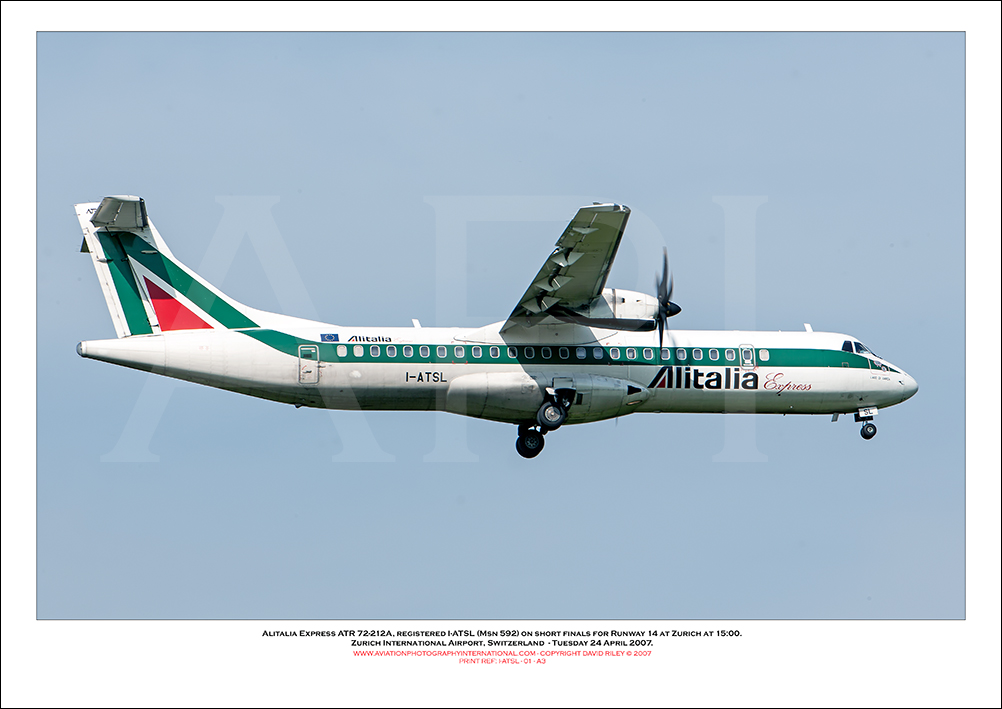I-ATSL - Alitalia Express ATR 72-212A (Msn 592) - 01