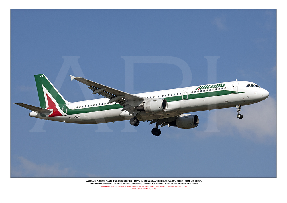 I-BIXC- Alitalia Airbus A321-112  (Msn 526) - 01