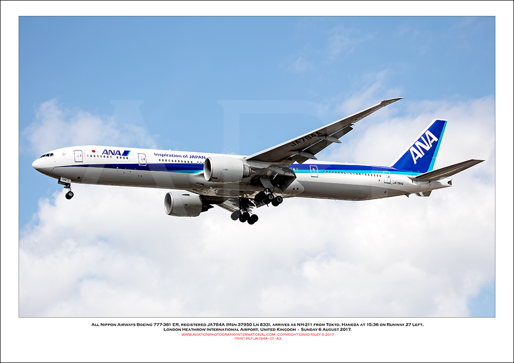 JA784A- All Nippon Airways Boeing 777-381 ER  (Msn 37950 Ln 833) - 01