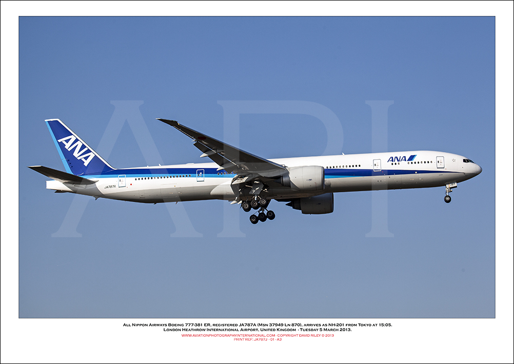 JA787A- All Nippon Airways Boeing 777-381 ER  (Msn 37949 Ln 870) - 01