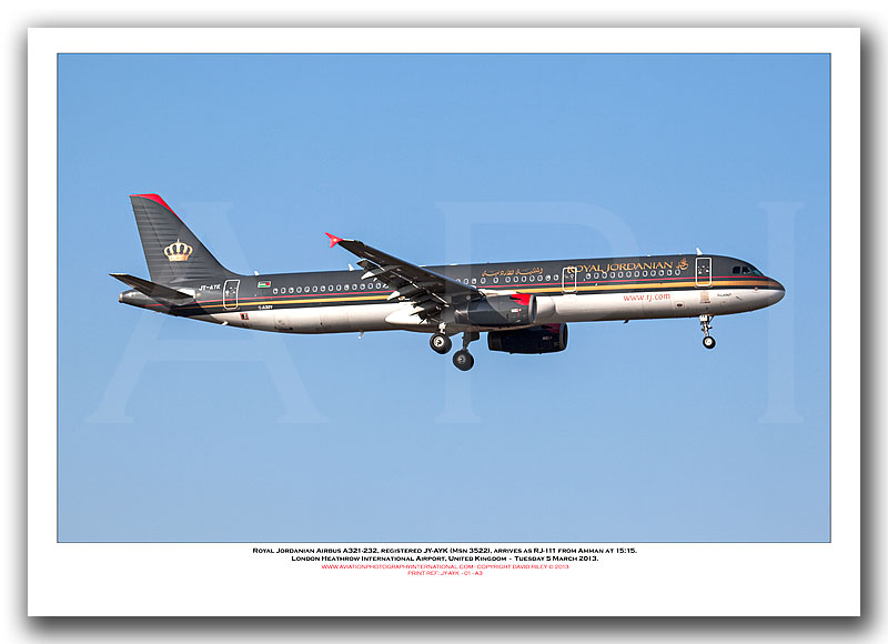 JY-AYK - Royal Jordanian Airbus A321-232  (Msn 3522) - 01