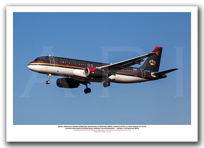JY-AYS - Royal Jordanian Airbus A320-232  (Msn 4853) - 01