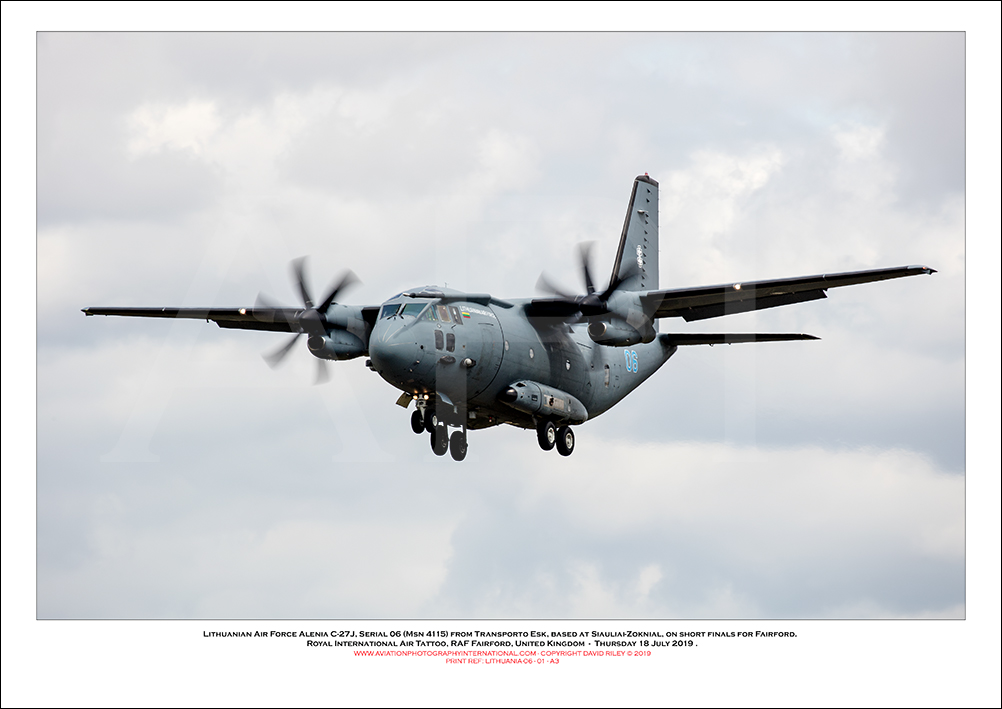 LITHUANIA-06 - Lithuanian Air Force Alenia C-27J (Msn 4115) - 01