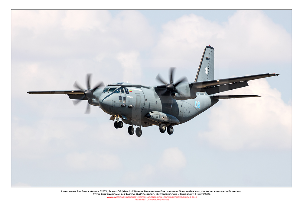 LITHUANIA-08 - Lithuanian Air Force Alenia C-27J (Msn 4143) - 01