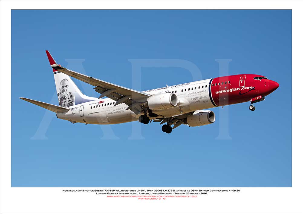 LN-DYU - Norwegian Air Shuttle Boeing 737-8JP WL (Msn 39008 Ln 3725) - 01