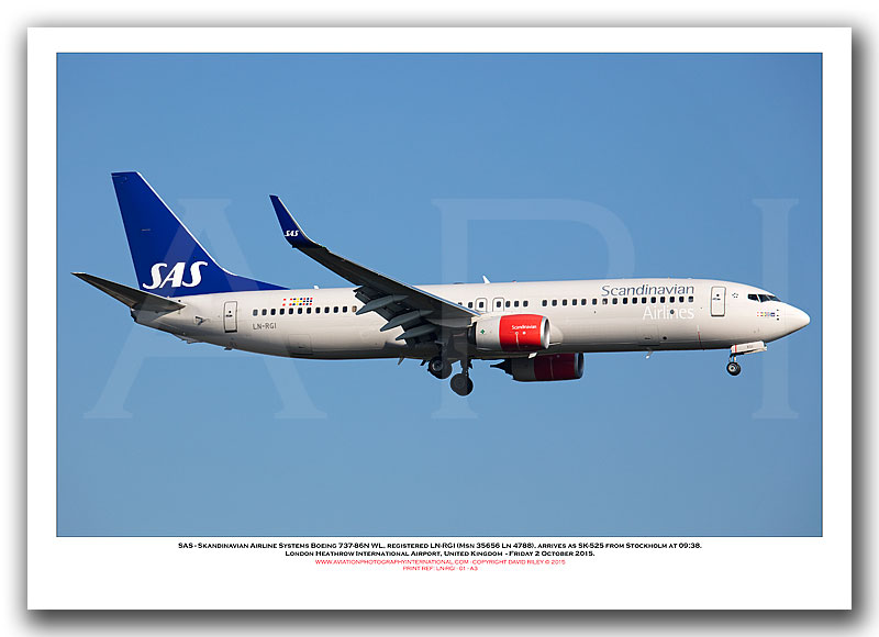 LN-RGI - SAS Skandinavian Airlines Boeing 737-86N WL (Msn 41258 Ln 4393) - 01
