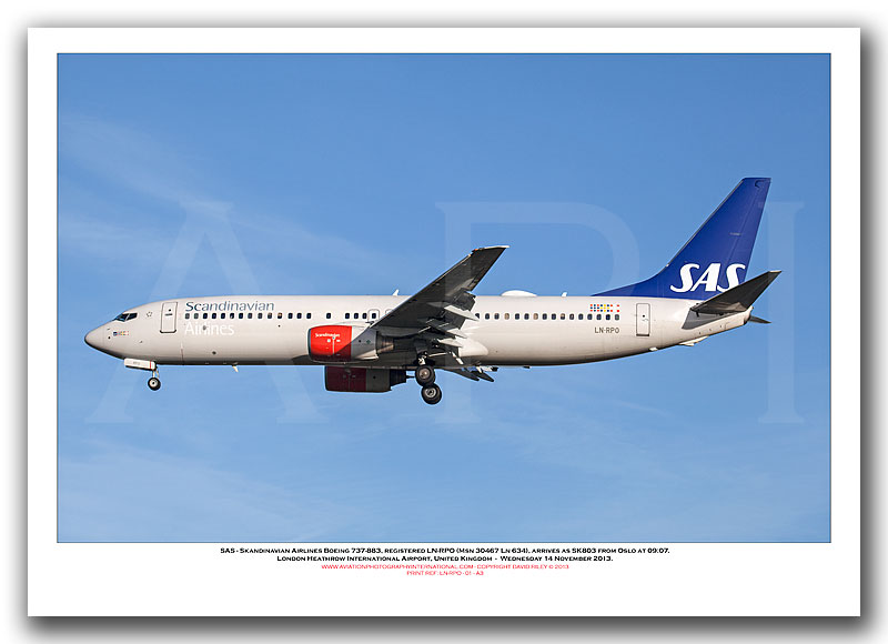 LN-RPO - SAS Skandinavian Airlines Boeing 737-883 (Msn30467 Ln 634) - 01