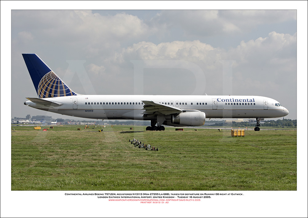 N13113 - Continental Airlines Boeing 757-224 (Msn 27555 Ln 688) - 01