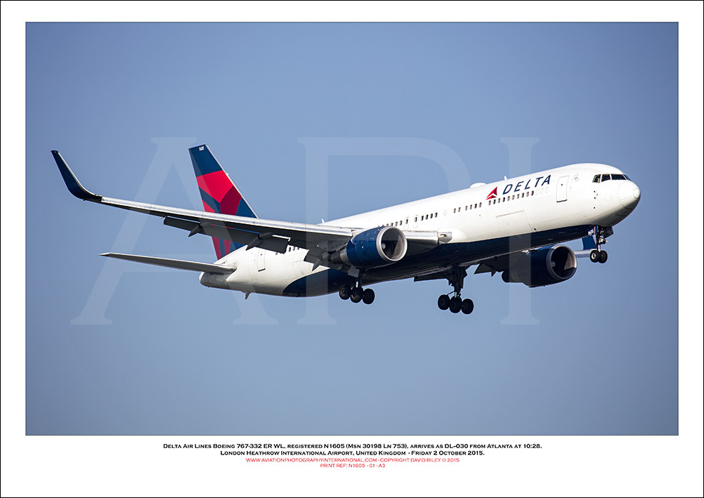 N1605 - Delta Air Lines Boeing 767-332 ER WL  (Msn 30198  Ln 753) - 02