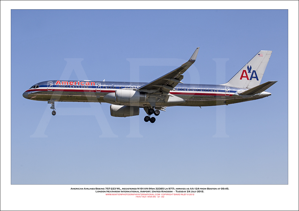 N191AN- American Airlines Boeing 757-223 WL  (Msn 32385 Ln 977) - 01