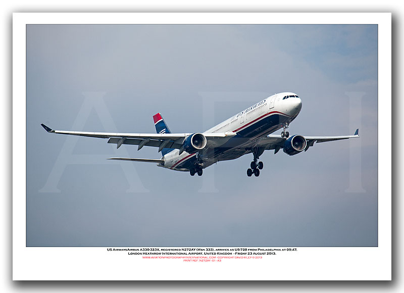 N272AY - US Airways Airbus A330-323X, (Msn 333) - 01