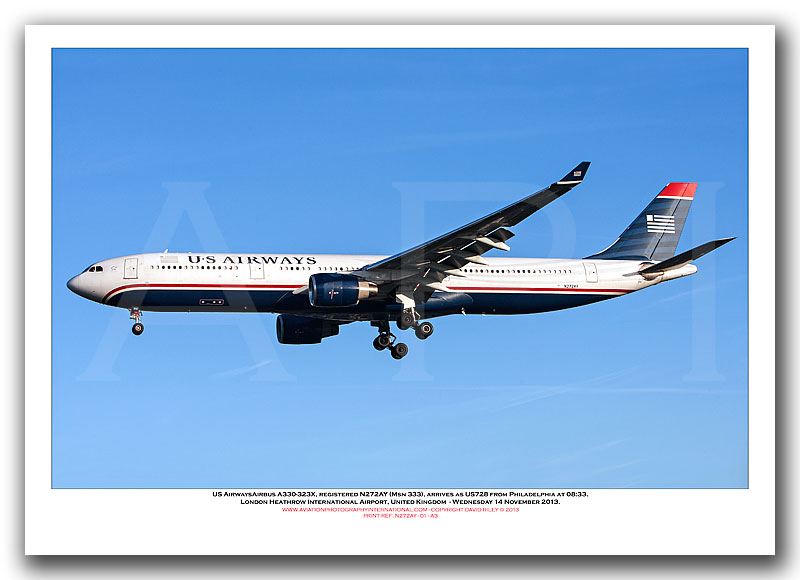 N272AY - US Airways Airbus A330-323X, (Msn 333) - 02