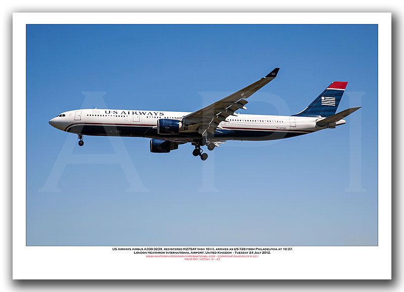 N275AY - US Airways Airbus A330-323X, (Msn 370) - 01