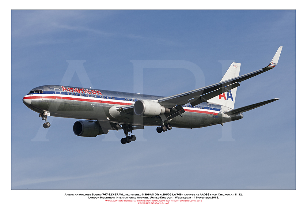 N398AN- American Airlines Boeing 767-323 ER WL (Msn 29605 Ln 748) - 01