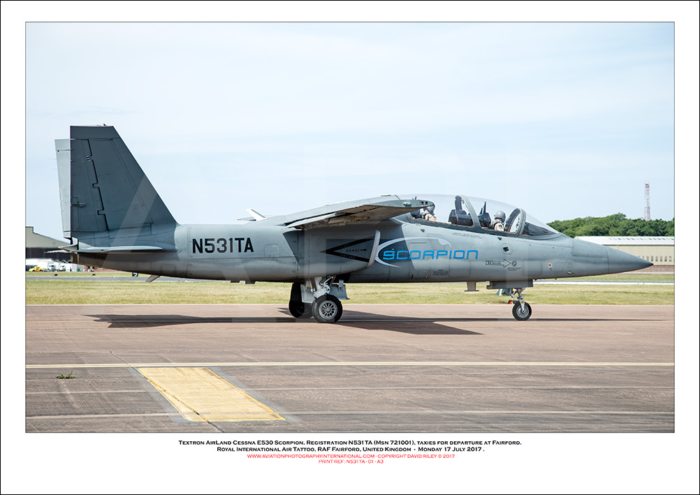 N531TA - Textron AirLand Cessna E530 Scorpion (Msn 721001) - 01