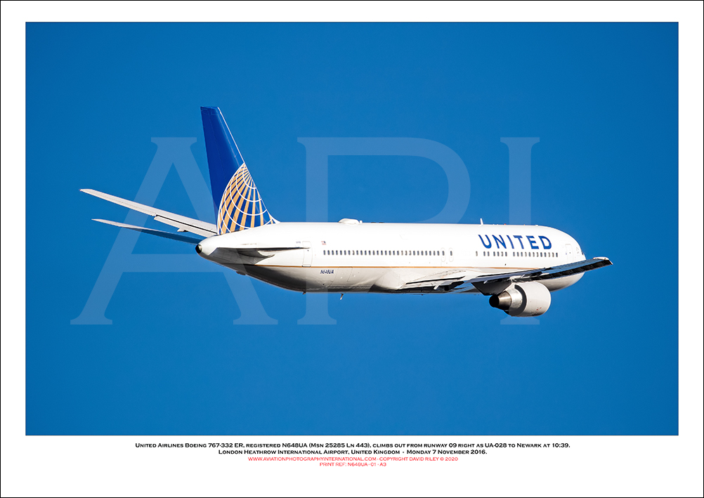 N648UA - United Airlines Boeing 767-322 ER  (Msn 25285 Ln 443) - 01