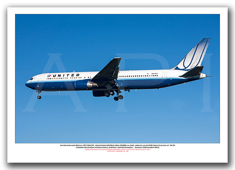 N649UA - United Airlines Boeing 767-322 ER  (Msn 25286 Ln 444) - 01