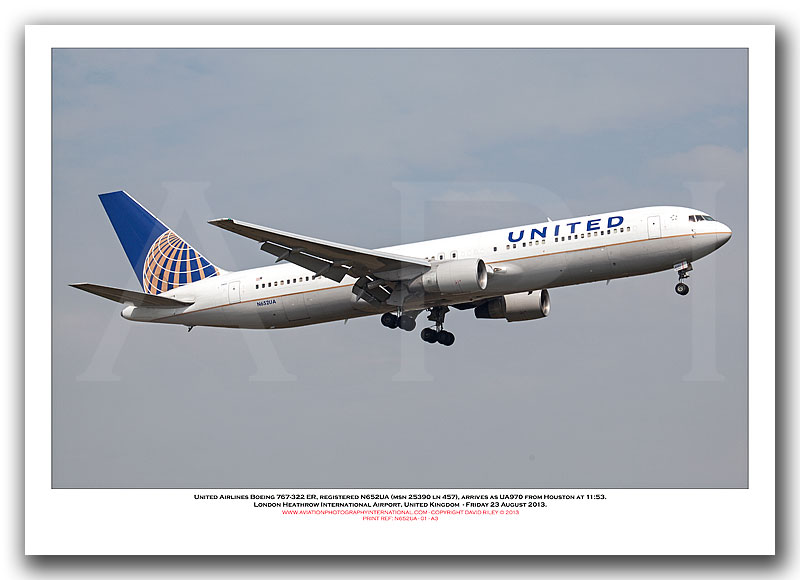 N652UA - United Airlines Boeing 767-322 ER  (Msn 25390 ln 457) - 01