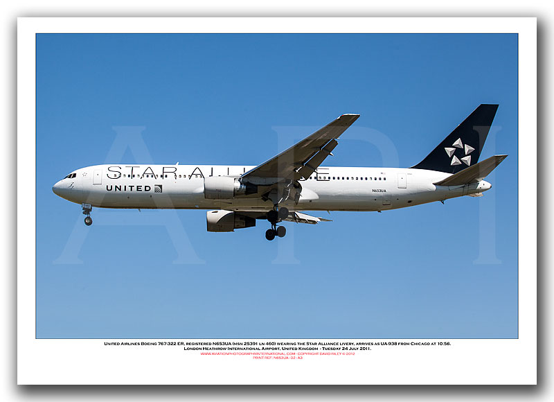 N653UA - United Airlines Boeing 767-322 ER  (Msn 25391 ln 460) - 02