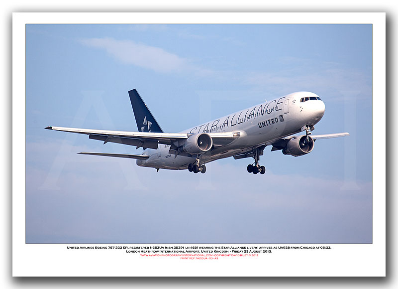 N653UA - United Airlines Boeing 767-322 ER  (Msn 25391 ln 460) - 03