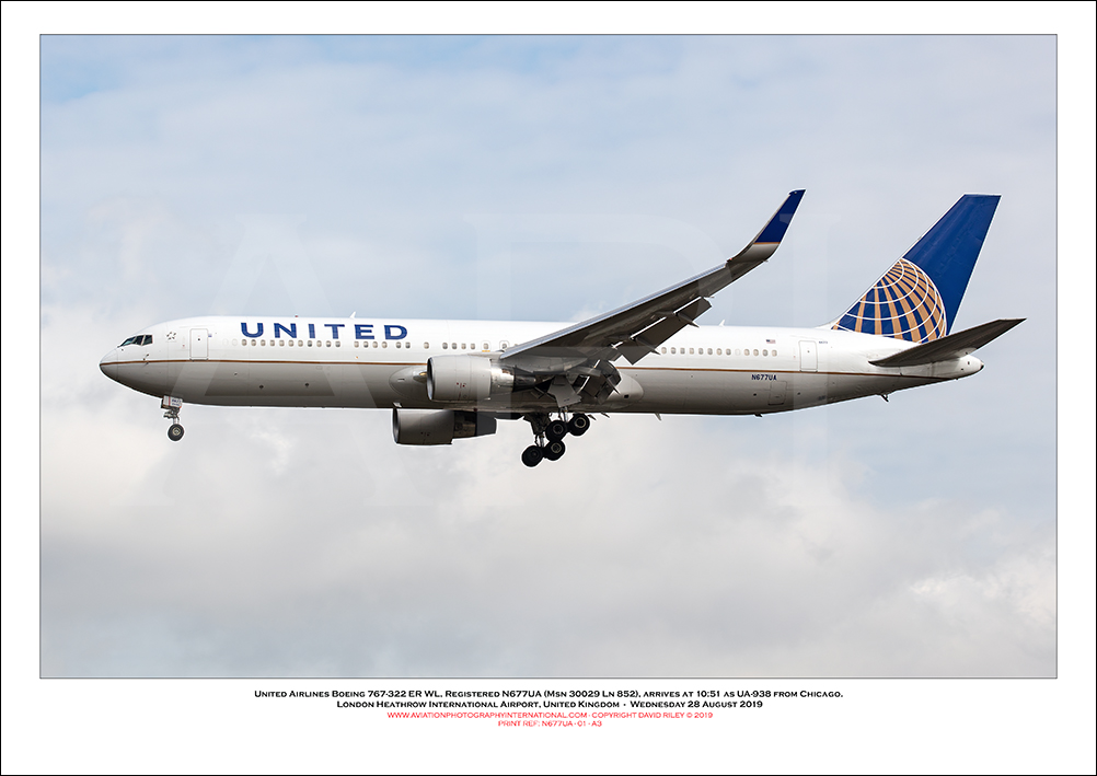 N677UA - United Airlines Boeing 767-322 ER WL  (Msn 30029 Ln 852) - 01