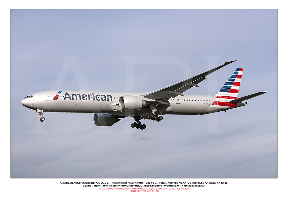 N721AN- American Airlines Boeing 777-323 ER (Msn 31546 Ln 1083), - 01