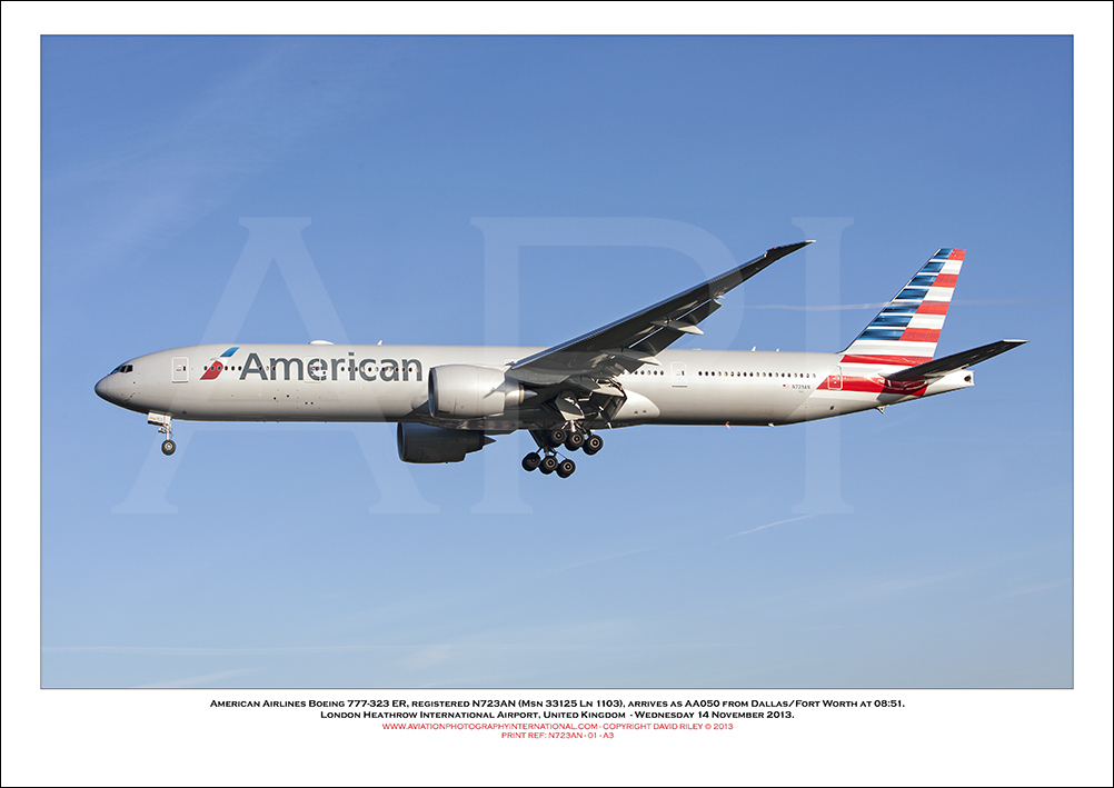 N723AN- American Airlines Boeing 777-323 ER (Msn 33125 Ln 1103 - 01