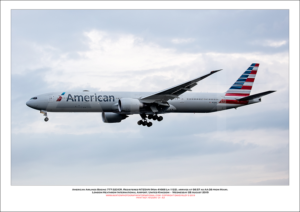 N725AN- American Airlines Boeing 777-323 ER (Msn 41666 Ln 1122) - 01