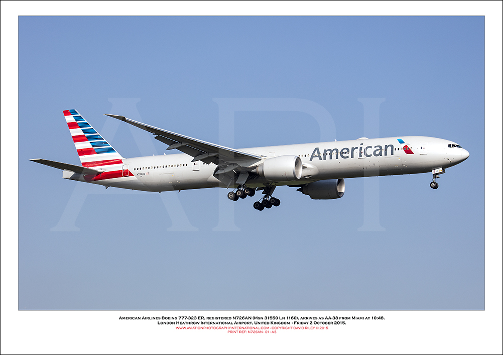 N726AN- American Airlines Boeing 777-323 ER (Msn 31550 Ln 1160) - 01