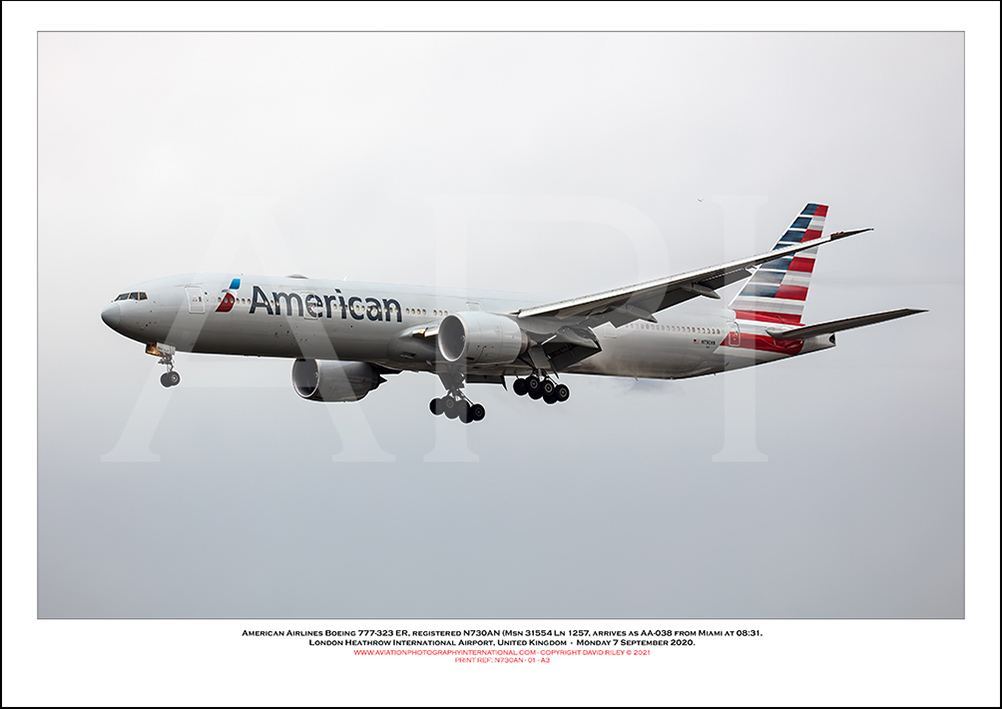 N730AN- American Airlines Boeing 777-323 ER (Msn 31554 Ln 1217) - 01