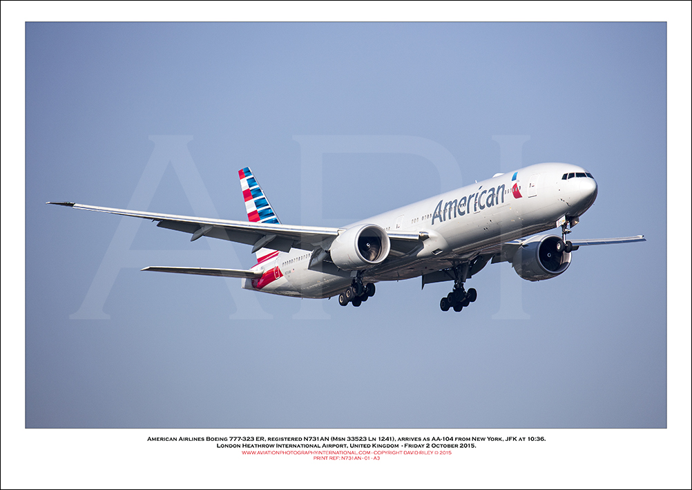 N731AN- American Airlines Boeing 777-323 ER (Msn 33523 Ln 1241) - 01